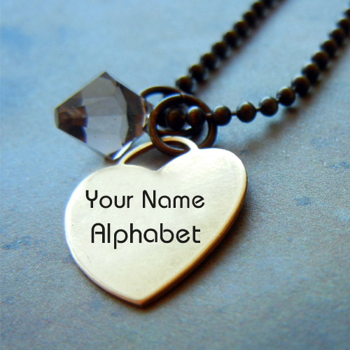 Write Your Name Alphabet on Silver Pendant Online Free