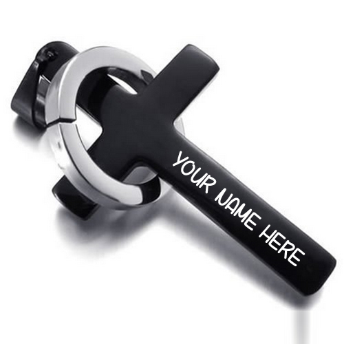 Write Name on Cross Couples Necklace Gift For Lover