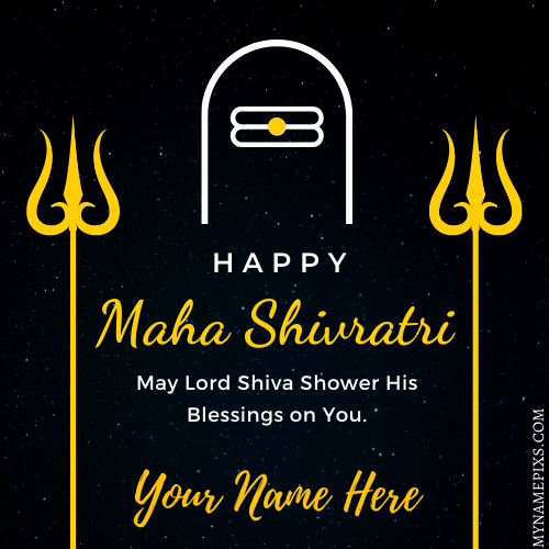 Write Name on Happy Maha Shivratri 2022 Festival Post