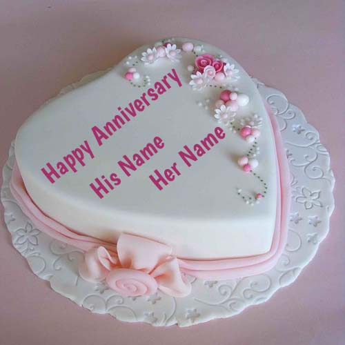 Write Couple Name On Anniversary Cake Pictures