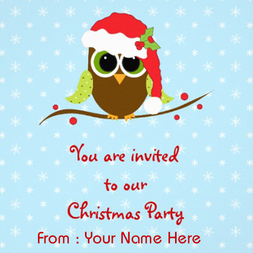 Write Name on Merry Christmas 2015 Invitation Greeting 