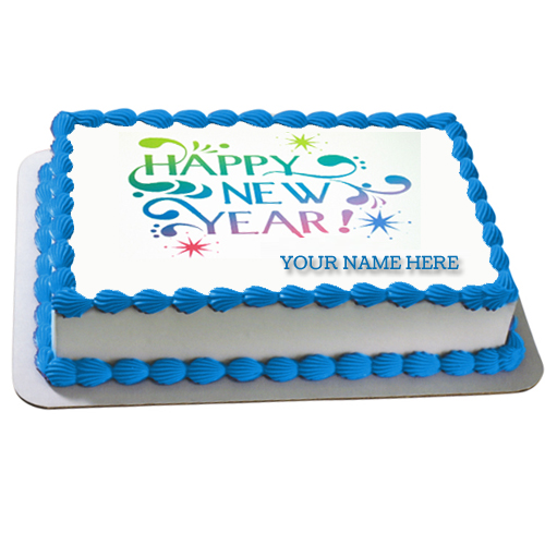 Write Name on Happy New Year 2016 Wishes Cake Online