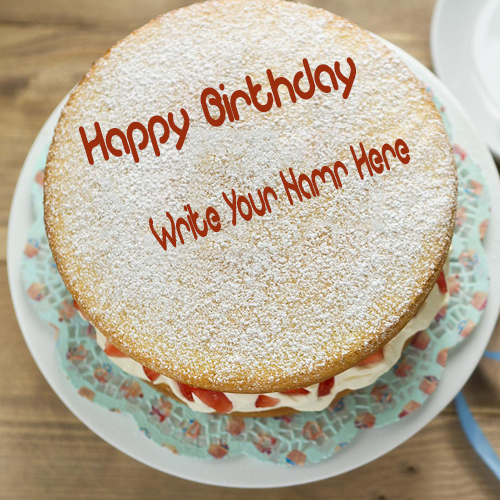 Write Name On Coconut Birthday Cake.