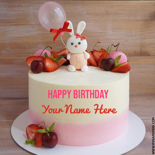 Fantastic Name Birthday Cake Picture With Cute Teddy
