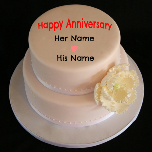 Happy Wedding Wishes Double Decker Cake With Name