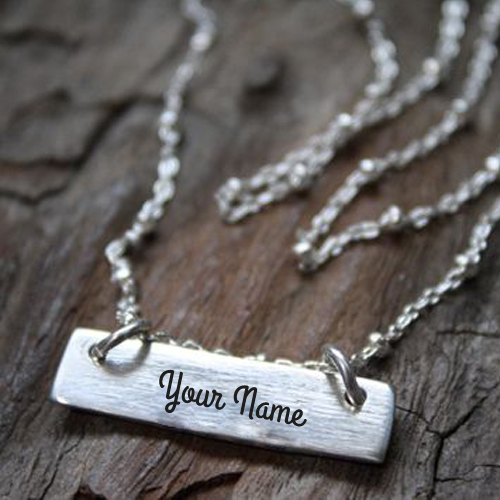 Personalized Sterling Silver Bar Necklace With Name