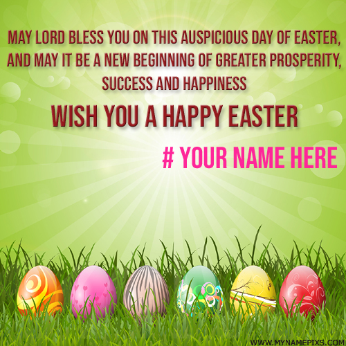 Wish You a Happy Easter 2018 Greeting Card With Name