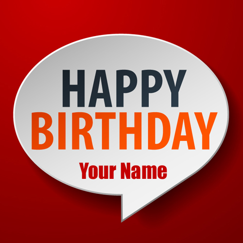 Write Name on Happy Birthday Bubble Whatsapp Greeting