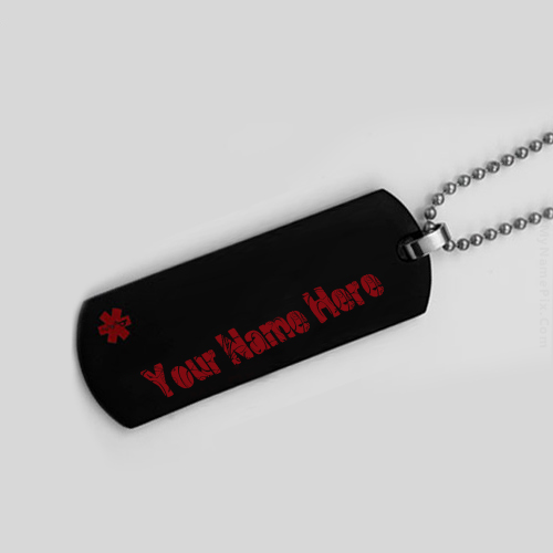 Write Name on Medical Alert Necklace online free