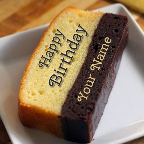 Write Name on Brownie Butter Birthday Cake