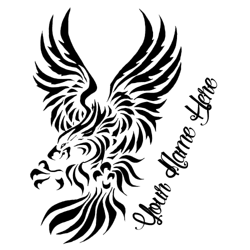 Create Eagle Tribal Tattoo Design With Your Name