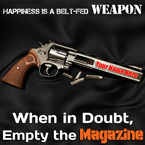 Write Name on Gun Weapon With Motivational Slogan Pics