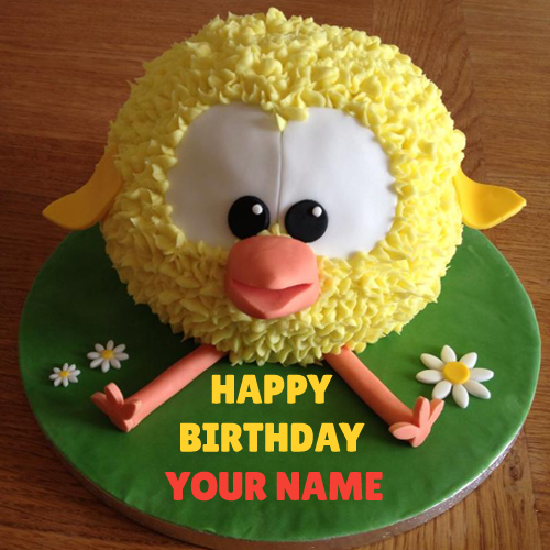 Write Name On Tweety Kids Birthday Cake with Name Pic