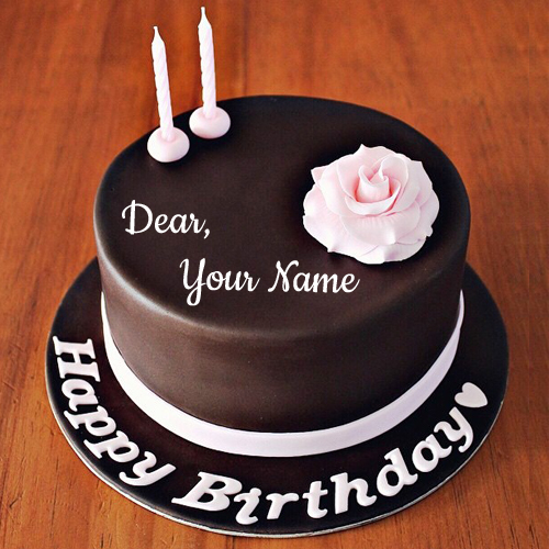 Happy Birthday Chocolate Rose Cake With Friend Name