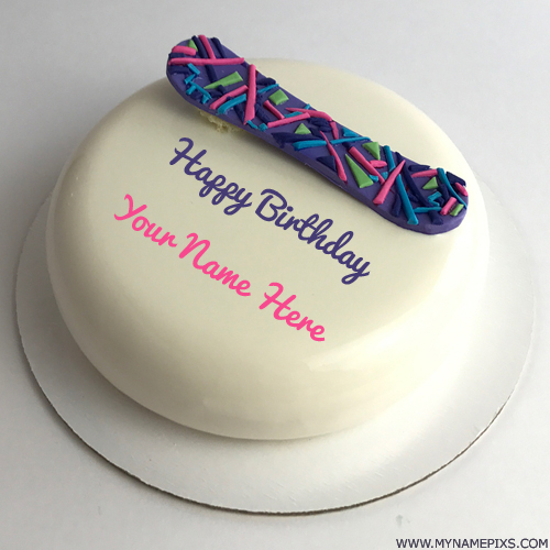 Write Name on Pure White Shiny Mirror Glazed Cake Pics
