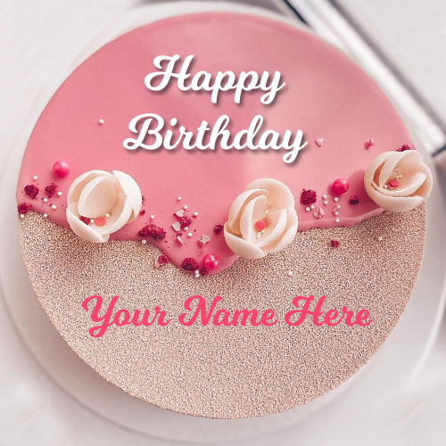 Beautiful Pink Birthday Cake For Girlfriend With Name