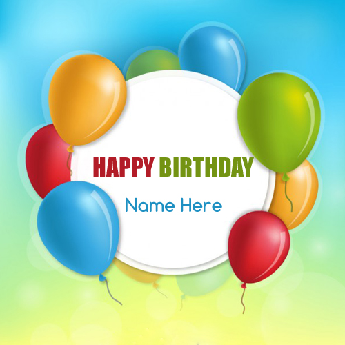 Have a Lovely Birthday Wishes Balloon Card With Name