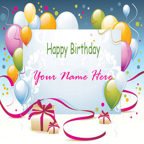 Write Your Name On Beautiful Birthday Card Online