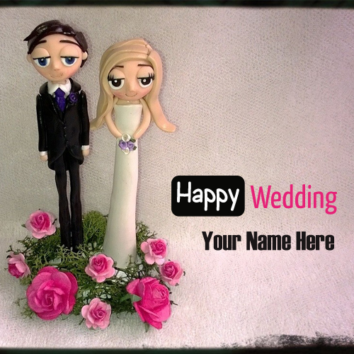 Cute Romantic Couple Happy Wedding Pics With Name