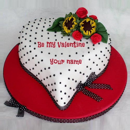 Write Name on Be My Valentine Love Cake Online