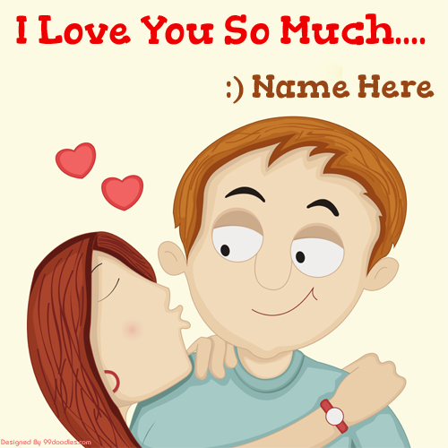 Young Couple Saying I Love You Greeting With Your Name