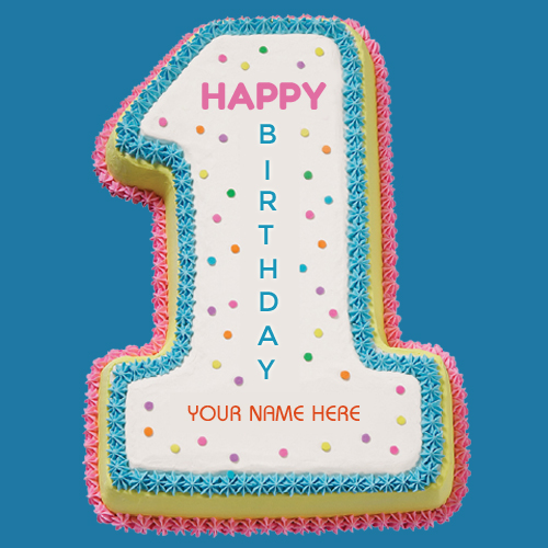 Happy 1st Birthday Wishes Special Cake With Your Name