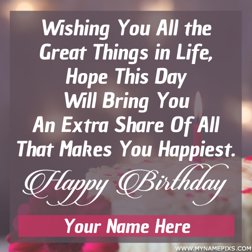 Name Birthday Card With Romantic Wishes Quotes