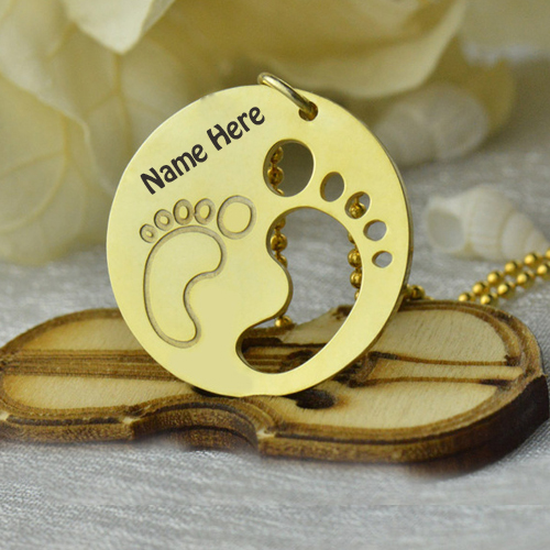 Personalize Cute Footprint Charm Baby Shower Jewelry