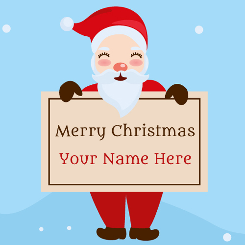 Merry Christmas Santa Claus Greeting With Your Name