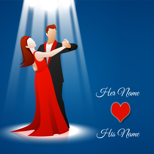 Write Name on Cute Couple Dancing With Love Profile Pic