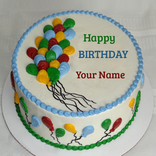Balloon Birthday Cakes With Your Name For Profile Pics
