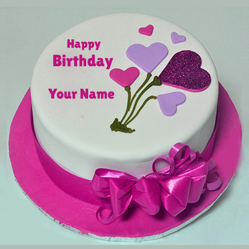 Edit Birthday Shining Glitter Decorated Cake With Your 