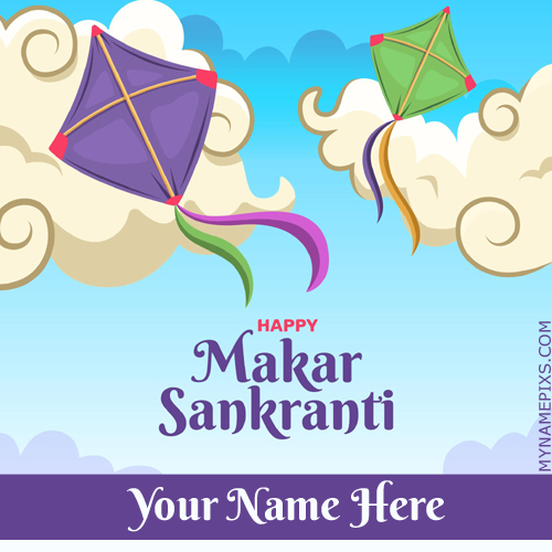 Kite Festival Makar Sankranti Status Image With Name