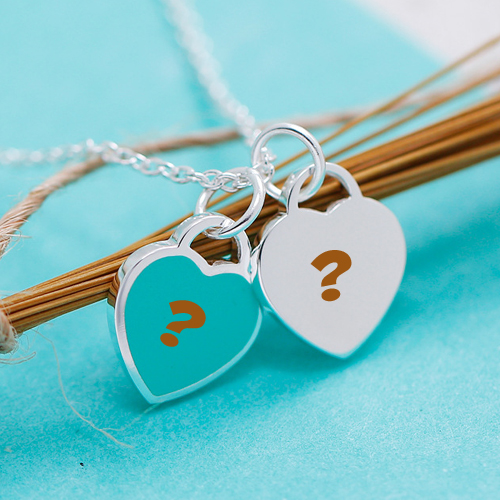 Fancy Silver Couple Heart Necklace Jewelry With Name