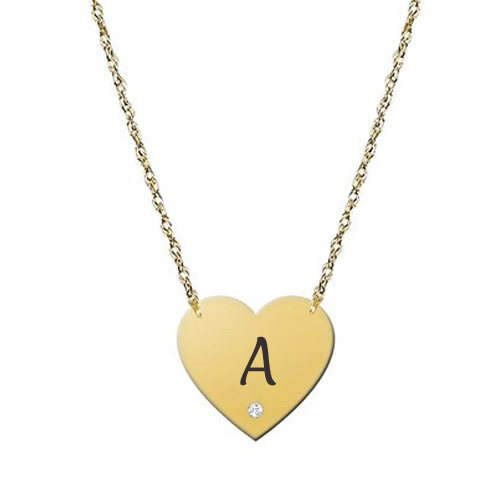 Write Alphabet on Diamond Initial Pendant Necklace