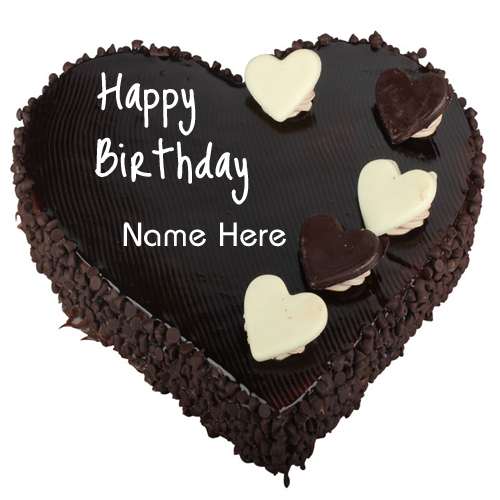 Birthday Wishes Cake Chocolate Heart Cake With Name