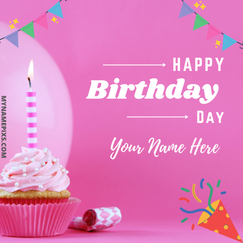 Write Name on Beautiful Birthday Wishes Greeting Card