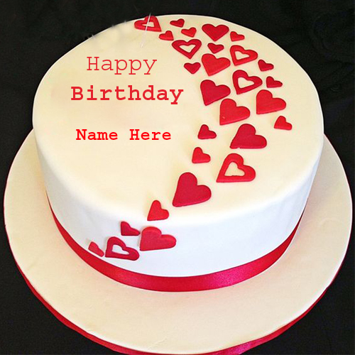 Happy Birthday Heart Cake With Your Name For Profile DP