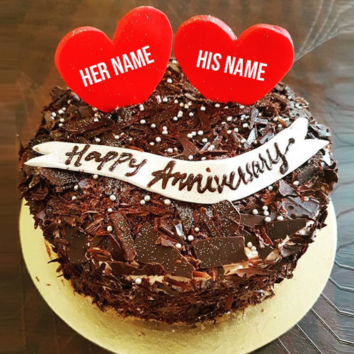 Write Name on Beautiful Chocolate Cake For Anniversary