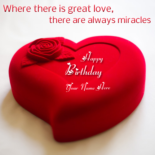 Write Name on Red Heart Propose Cake For Girlfriend