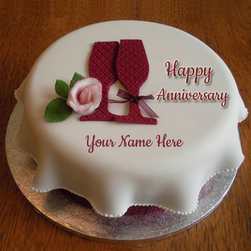 Anniversary Party Celebration Cake Pic With Lover Name