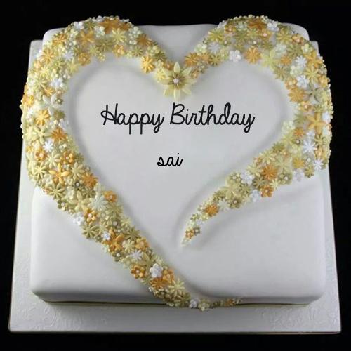 Write Name on Birthday Cake With Floral Decoration