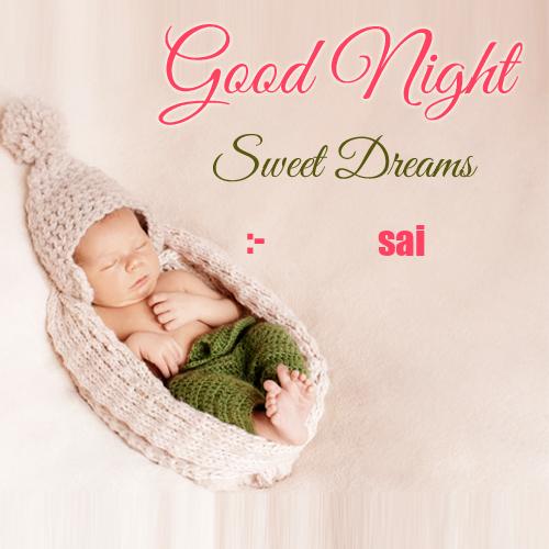 Good Night Cute Sleeping Baby Greeting Card With Name