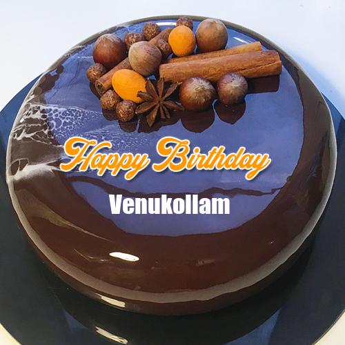 Mirror Glazed Chocolate Birthday Wishes Cake With Name