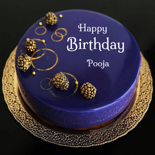 Happy Birthday Royal Blue Designer Cake With Your Name