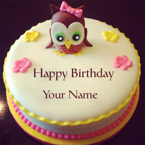 Cute and Sweet Birthday Cake With Your Name