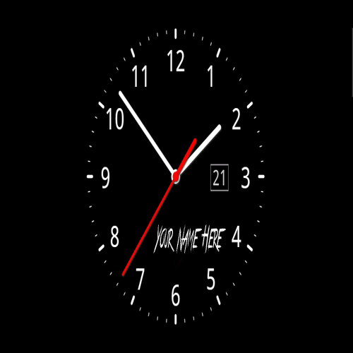 Write Your Name On Black Clock Pictures Free