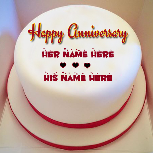 Happy Anniversary To Love Couple Cake With Your Name