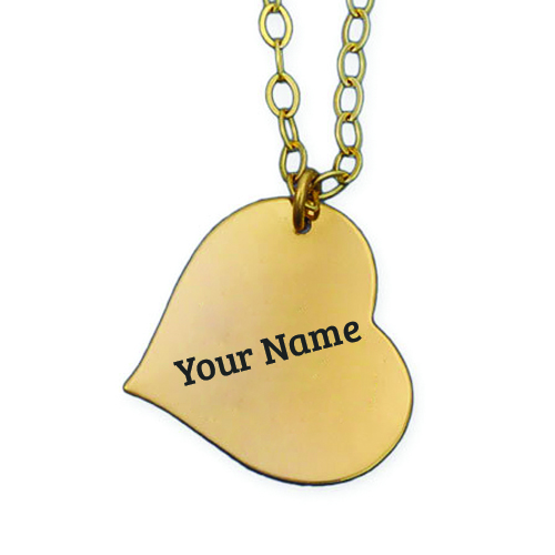 Print Name on Gold Heart Pendant Profile Picture