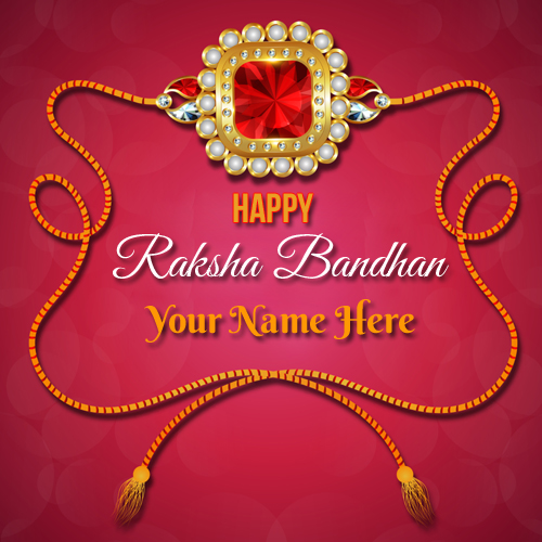 Write Name on Raksha Bandhan Diamond Rakhi Greeting